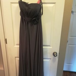 Pretty Gray Strapless Gown Size 10